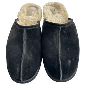 Ugg Men's Scuff Black Suede Sheepskin/Shearling Lined Slippers Size 14M (5172)